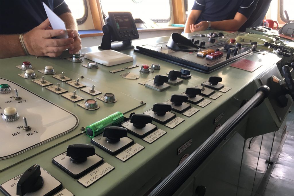 control panel onboard MV trinity bay