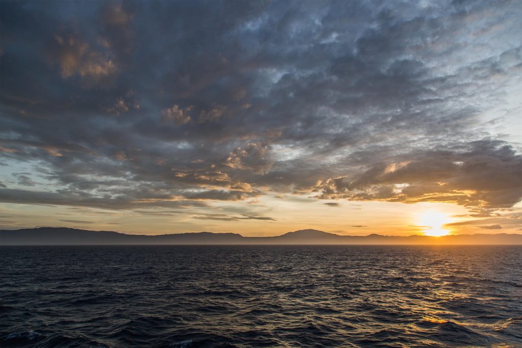 sunrise at coral sea mv trinity bay