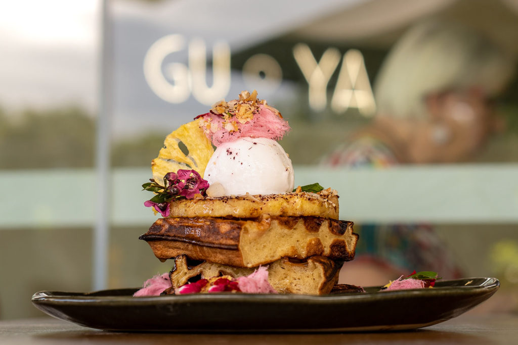 pina colada waffle stack vegan
