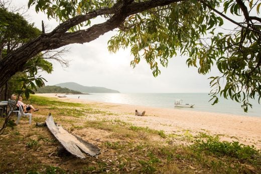Camping at Punsand Bay Cape York