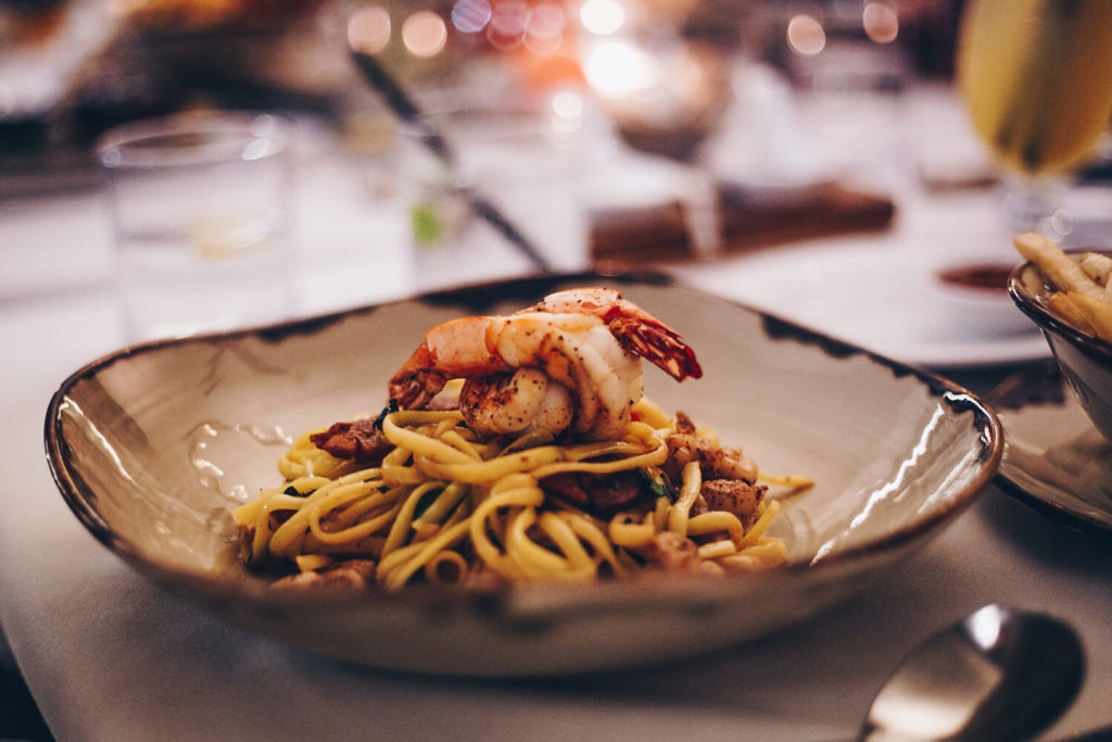 Tiger Prawn linguine at Reef House Restaurant