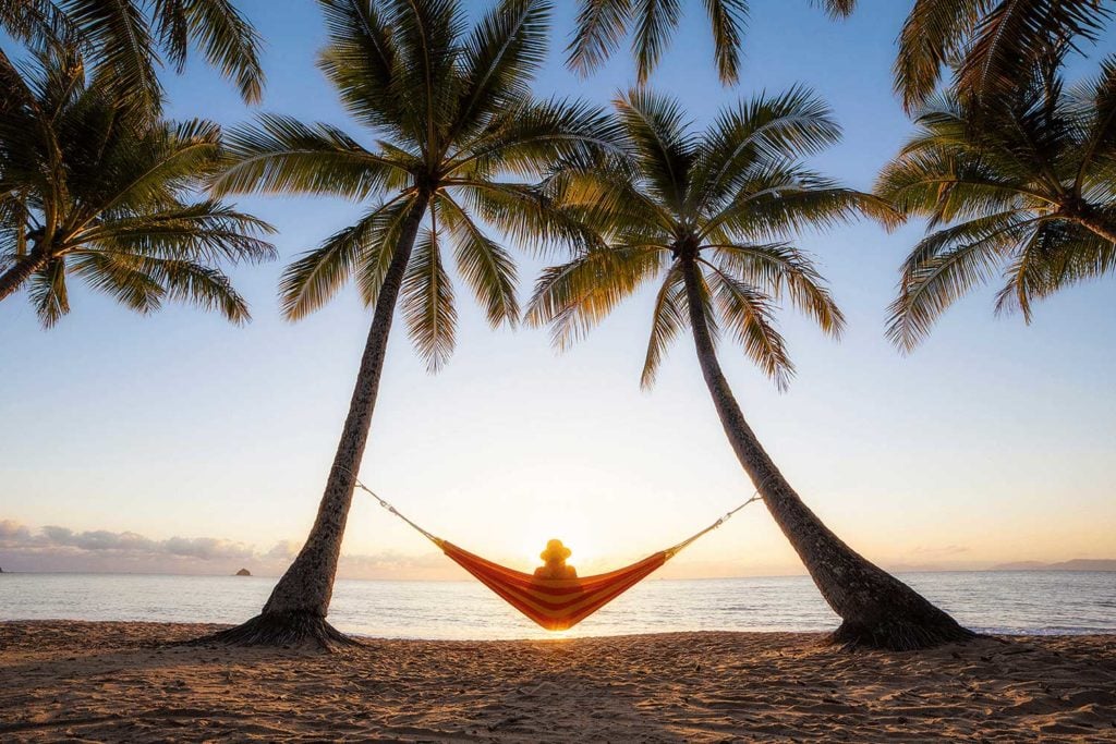 sunrise from a hammock at palm cove