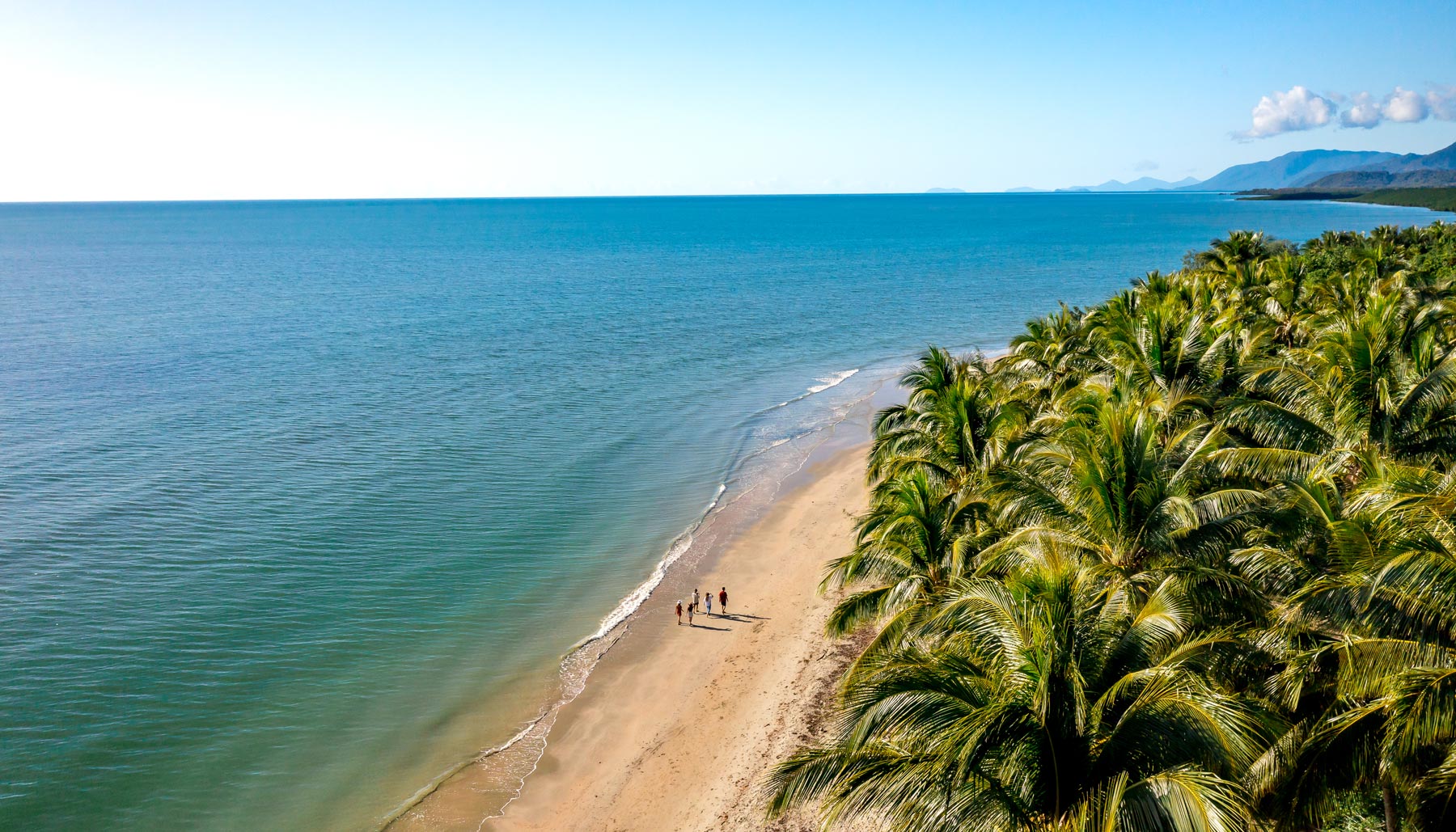 aerial image of four mile beach port douglas