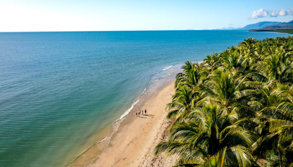 aerial image of four mile beach port douglas