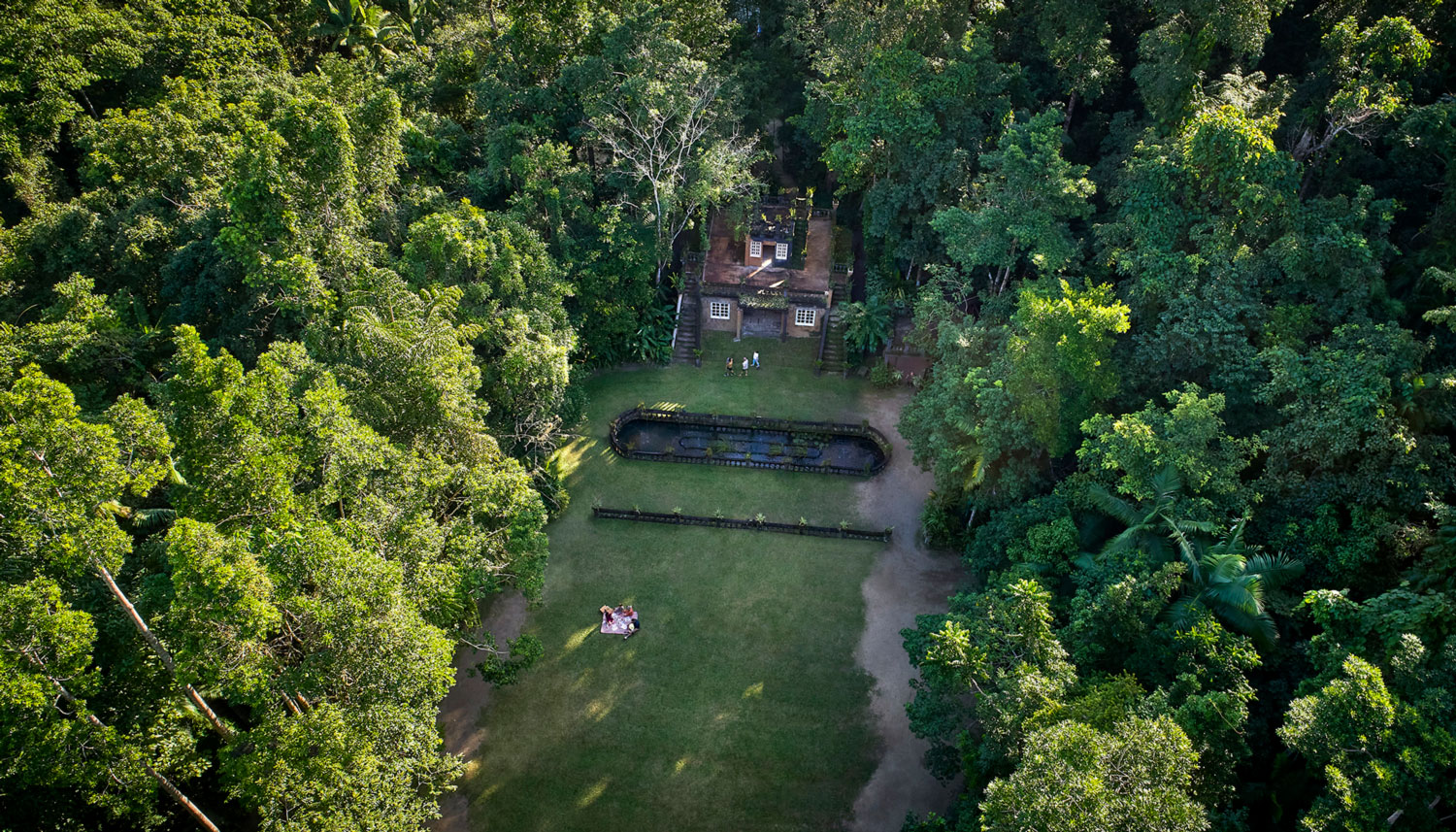 aerial image of paronella park