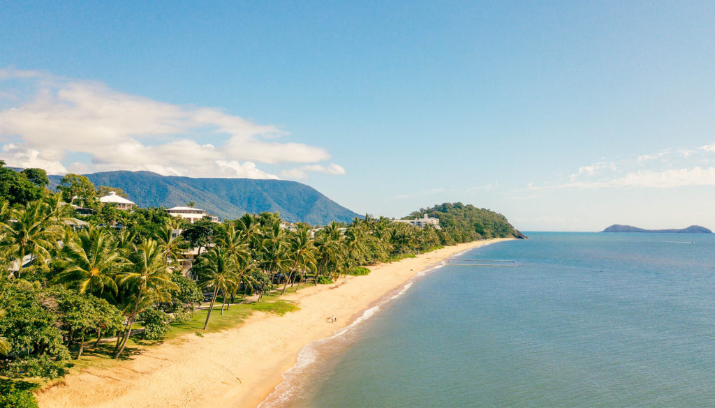 aerial of trinity beach