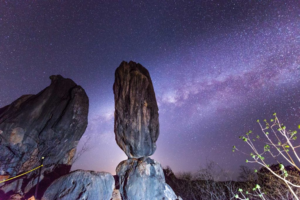 balancing rock chillagoe and starry night sky