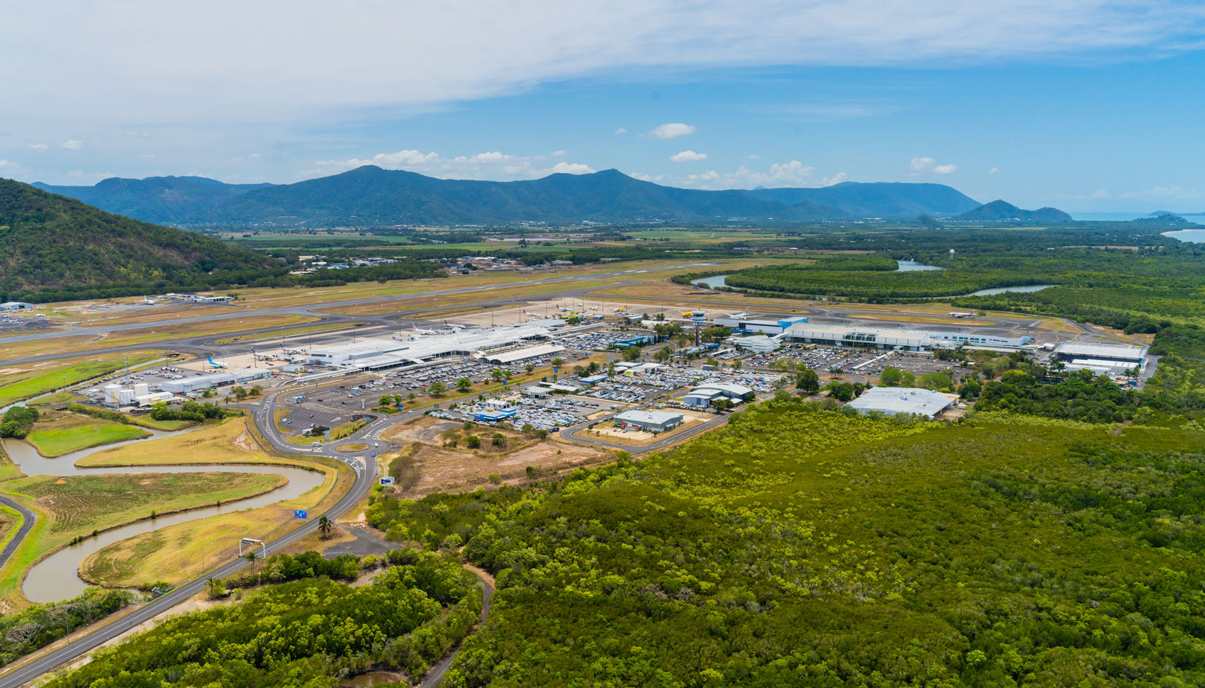aerial image of Cairns Airport and surrounding aerial
