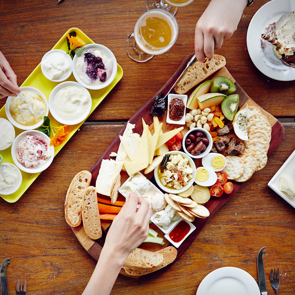 Eating from a shared platter