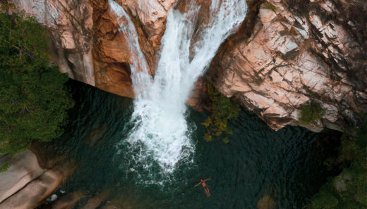 emerald creek falls from above