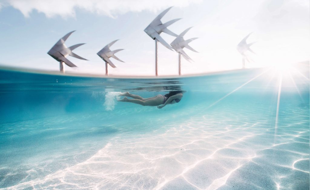 Swimming in Cairns lagoon