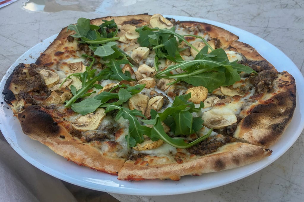 Woodfired pizza at The Beach Shack